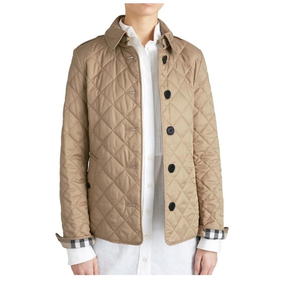 Burberry Frankby Quilted Diamond Womens Jacket  Large l Canvas color nwt - Picture 1 of 16